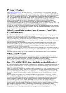Privacy Notice The /enja Web Site (the 