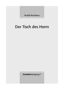 Rudolf Brockhaus: Der Tisch des Herrn