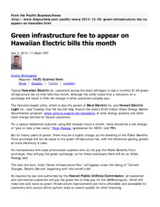 Green infrastructure fee to appear on Hawaiian Electric bills this month - Pacific Business News