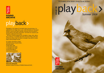Playback no.39 Summer 2008