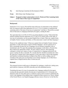 6JSC/Music/2/rev July 29, 2013 page 1 of 4 To:  Joint Steering Committee for Development of RDA