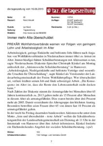 die tageszeitung vomSeite: Ressort:  22