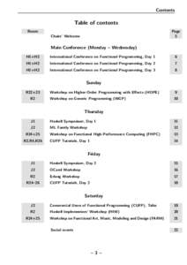Functional languages / International Conference on Functional Programming / ICFP Programming Contest / SIGPLAN / Continuation / Haskell / Dependent type / Generic programming / ML / Software engineering / Computing / Computer programming