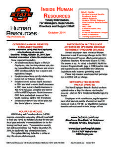 Inside Human Resources Timely Information For Managers, Supervisors, Directors and Support Staff
