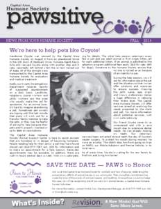 pawsitivesc  NEWS FROM YOUR HUMANE SOCIETY FALL