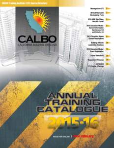 CALBO Training Institute (CTI) Course Directory Message from CTICALBO