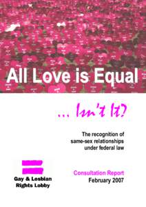 All Love is Equal … Isn’t It? The recognition of same-sex relationships under federal law