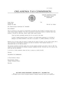 (FEIN[removed]OKLAHOMA TAX COMMISSION TAXPAYER ASSISTANCE DIVISION Russ Nordstrom, Director[removed]