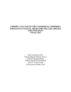FISHERY ANALYSIS, COMMERCIAL FISHERIES