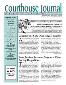 Washington State Association of Counties Washington Association of County Officials September 21, 2001 Issue No. 21