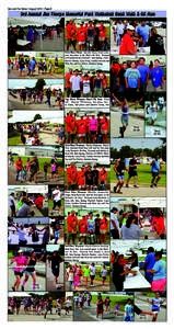 Sac and Fox News • August 2014 • Page 8  3rd Annual Jim Thorpe Memorial Park Wathahuk Sauk Walk & 5K Run First Place Mens: Quentin Grass, front center, won first place in the Men’s 5K Run. Pictured