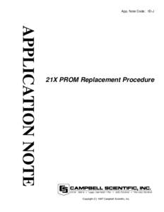 21X PROM Replacement Procedure (App. Note 1D-J)
