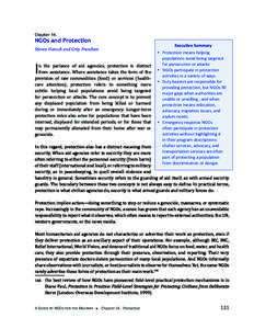 Chapter 14.	  NGOs and Protection Executive Summary