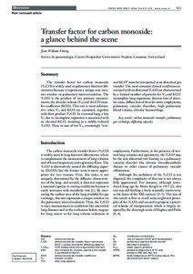 Transfer factor for carbon monoxide: a glance behind the scene