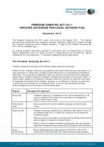 FREEDOM CAMPING ACT 2011 UPDATED GUIDANCE FOR LOCAL AUTHORITIES December 2012