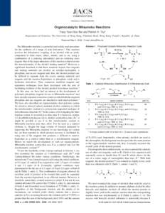 Published on WebOrganocatalytic Mitsunobu Reactions Tracy Yuen Sze But and Patrick H. Toy* Department of Chemistry, The UniVersity of Hong Kong, Pokfulam Road, Hong Kong, People’s Republic of China Receive