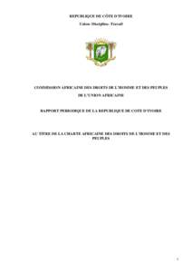 Rapport  de la Côte d'Ivoire à la CADHP version officielle 6 avril 2016