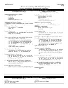 Division of Technology  College of Southern Nevada  Western Nevada College[removed]Transfer Agreement