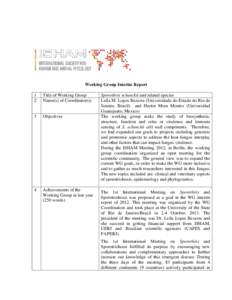 Interim report of the working groups under ISHAM