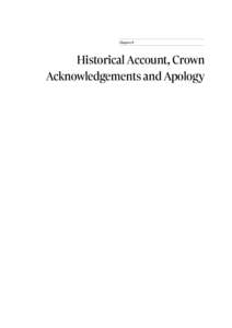 Chapter 8  Historical Account, Crown Acknowledgements and Apology  Historical Account,