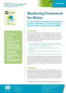 Monitoring framework for water; 2012