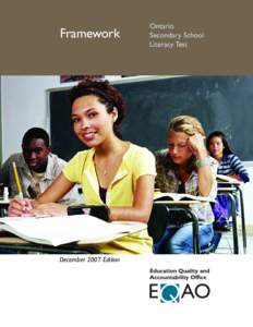 Framework  December 2007 Edition Ontario Secondary School
