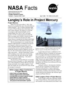 Project Mercury Fact Sheet
