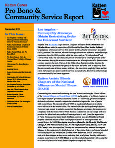 Katten Cares  Pro Bono & Community Service Report September 2013