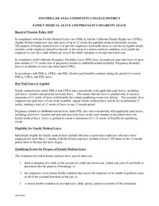 Economy / Leave / Family law / Law / Business / Business law / United States labor law / 103rd United States Congress / Family and Medical Leave Act / Sick leave / Employee benefits / Paid Family Leave