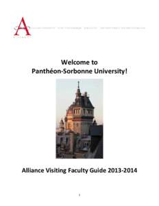 Welcome to Panthéon-Sorbonne University! Alliance Visiting Faculty Guide[removed]