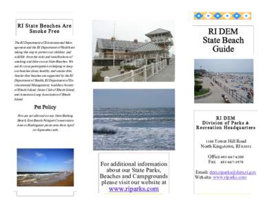 RI State Beaches Are Smoke Free RI DEM State Beach Guide
