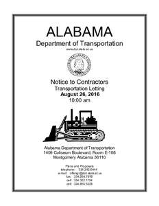 ALABAMA Department of Transportation www.dot.state.al.us Notice to Contractors Transportation Letting