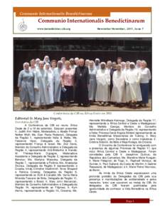 Communio Internationalis Benedictinarum  Communio Internationalis Benedictinarum www.benedictines-cib.org  Newsletter November, 2011, Issue 7