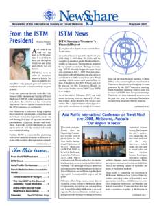 Newsletter of the International Society of Travel Medicine  From the ISTM President  Prativa Pandey,