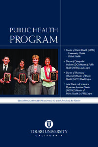 •	 Public Health	  Program • 	Master of Public Health (MPH) – 	Community Health