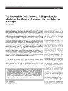 Human evolution / Recent single origin hypothesis / Neanderthal / Prehistory / Châtelperronian / Mousterian / Mesolithic / Anatomically modern humans / Behavioral modernity / Paleolithic / Pleistocene / Stone Age