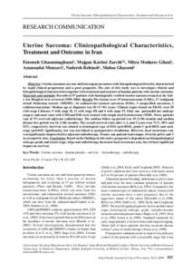 Gynaecological cancer / Anatomical pathology / Adjuvant therapy / Endometrial cancer / Uterine sarcoma / Rhabdomyosarcoma / Endometrial stromal sarcoma / Intraoperative electron radiation therapy / Oncotype DX / Medicine / Oncology / Sarcoma