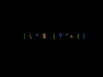 [ \ ^ $ .| ? *+ ( )  /^Hello [Ww]orld.?$/ Regular Expressions 正则表达式