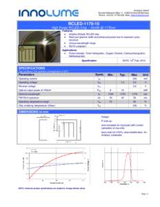 Innolume GmbH Konrad-Adenauer-Allee 11, 44263 Dortmund/Germany Phone: +; Web: www.innolume.com RCLEDHigh Power RCLED Chip – 10mW @ 1170nm
