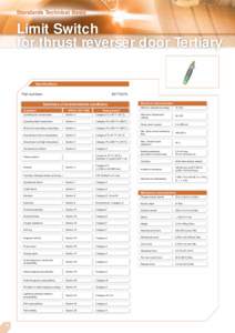 Standards Technical Basis  Limit Switch for thrust reverser door Tertiary Specifications