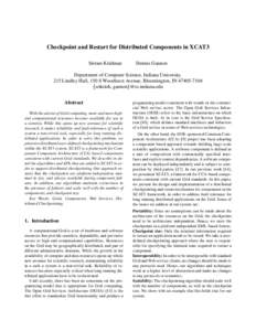Computer architecture / Application checkpointing / Component-based software engineering / Parallel computing / Open Grid Services Infrastructure / Fault-tolerant system / Computer cluster / Grid computing / Computing / Fault-tolerant computer systems / Software engineering