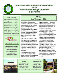 Charlotte Harbor Environmental Center—CHEC Points “Conservation through Education” CHEC POINTS  FROM