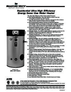 Residential Ultra High Efficiency Energy Saver Gas Water Heater Photo is of EFR-1-60T1206EN