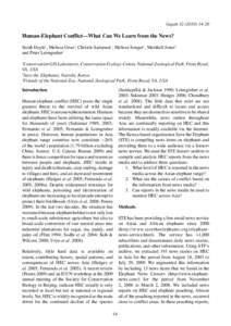 Gajah  Human-Elephant Conflict—What Can We Learn from the News? Sarah Doyle1, Melissa Groo2, Christie Sampson1, Melissa Songer1, Marshall Jones3 and Peter Leimgruber1 Conservation GIS Laboratory, Conser