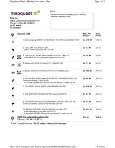 MapQuest Maps - Driving Directions - Map  Page 1 of 2 Notes