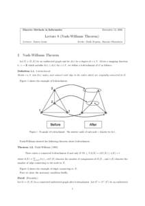 Discrete Methods in Informatics  December 12, 2006 Lecture 8 (Nash-Williams Theorem) Lecturer: Satoru Iwata