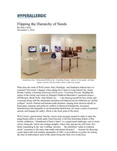 Flipping the Hierarchy of Needs By Rob Colvin November 5, 2014 Installation shot, ‘Homeland [IN]Security: Vanishing Dreams’ (photo by the author; all other photos courtesy Dorsky Gallery unless otherwise noted)