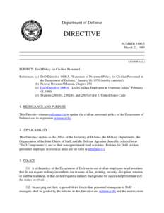 DoD Directive[removed], March 21, 1983