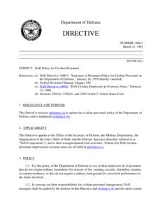 Military science / Government / Military organization / Department of Defense Whistleblower Program / United States Department of Defense / Health sciences / Industrial hygiene / Safety engineering / Office of the Inspector General /  U.S. Department of Defense / Assistant Secretary of Defense for Public Affairs / Defense Intelligence Agency / Assistant Secretary of Defense for Health Affairs