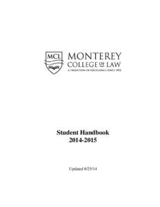 Student Handbook[removed]Updated[removed]  TABLE OF CONTENTS